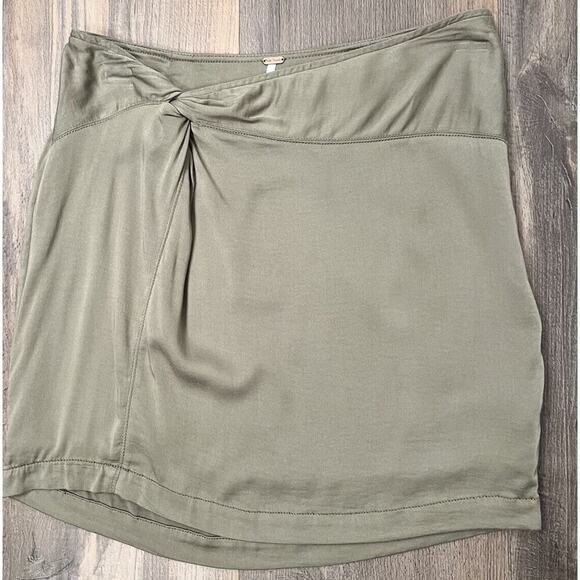 NWT Free People Size 10 Night Dreamer Twisted Mini Skirt in Tropical Nut - Picture 2 of 8